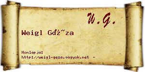 Weigl Géza névjegykártya